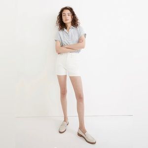 Madewell High-Rise Denim Shorts in Tile White, sz 28, EUC